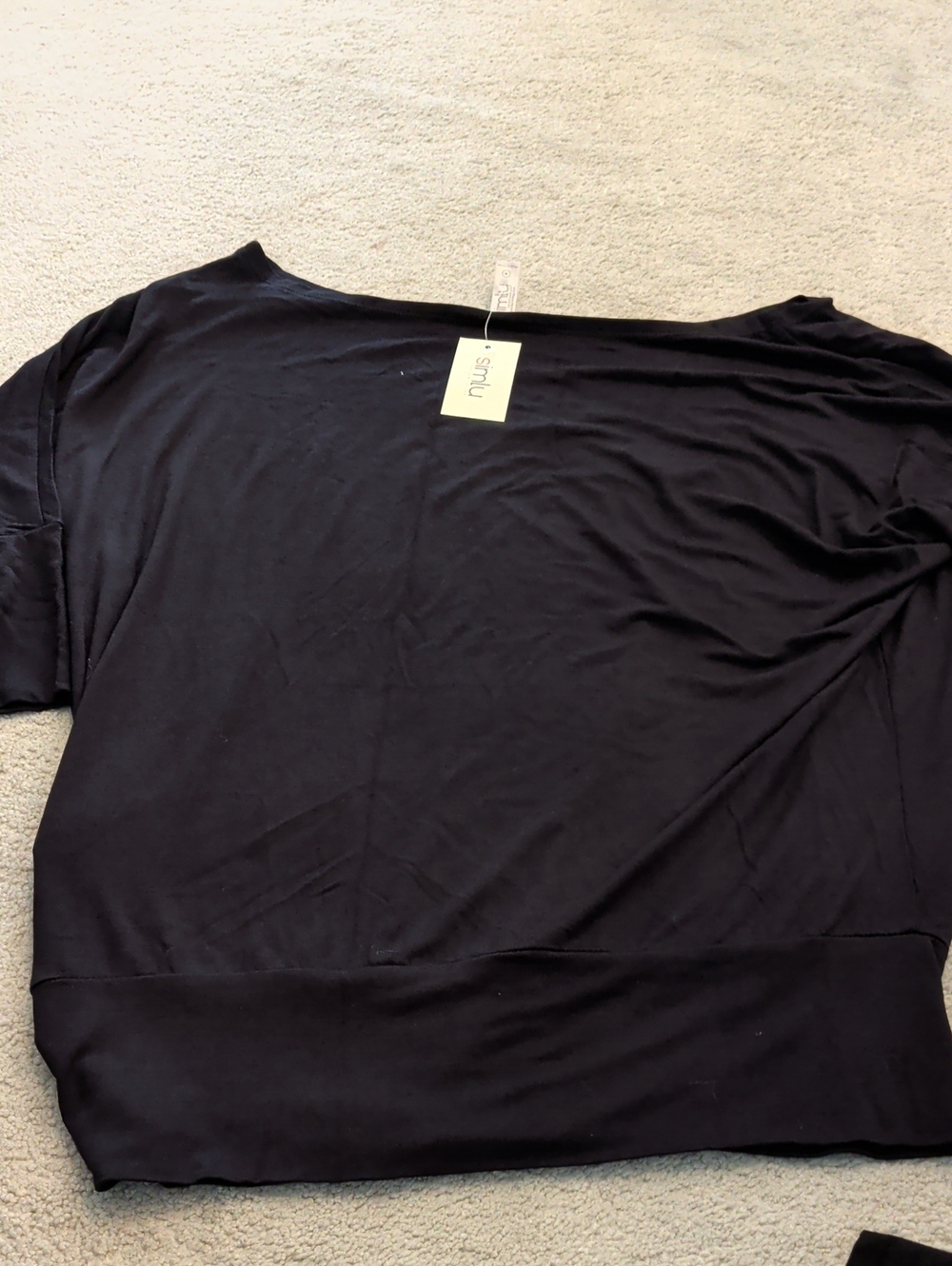 Women's One-Shoulder / Boat Neck Dolman Black Size M